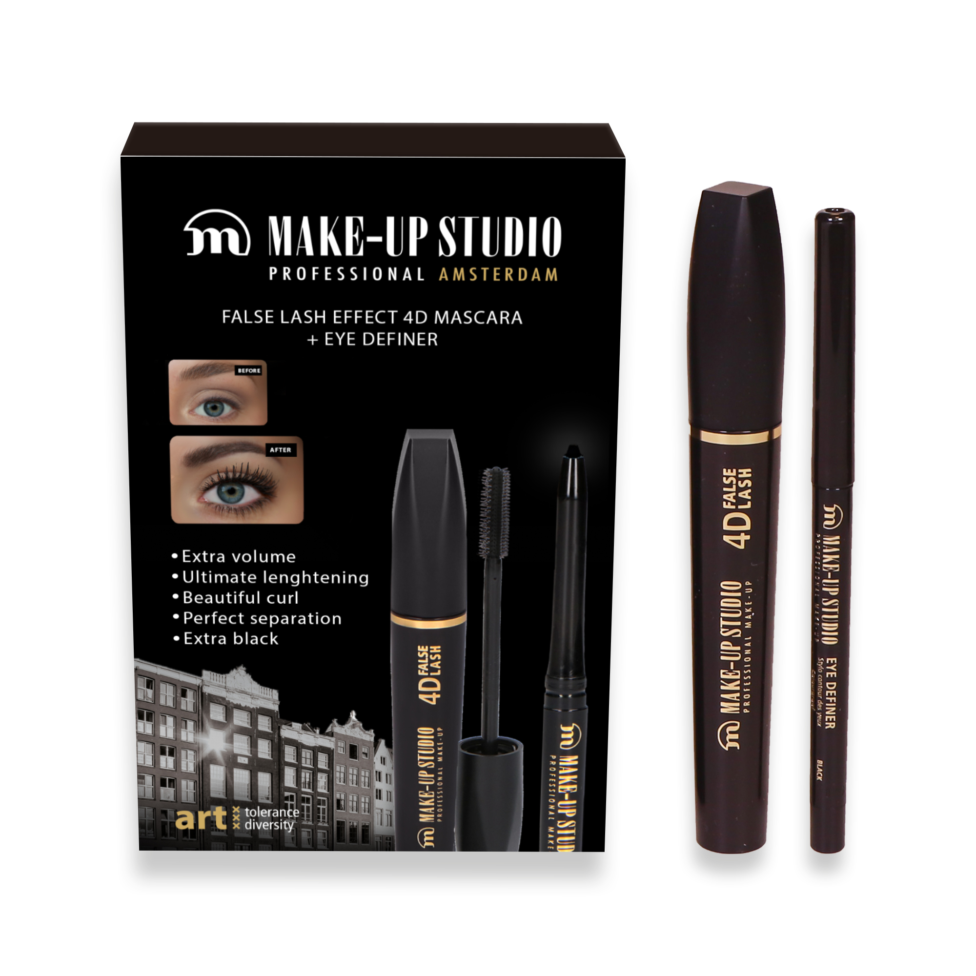 Giftbox Eyes - Mascara 4D Extra Black + Eye Definer