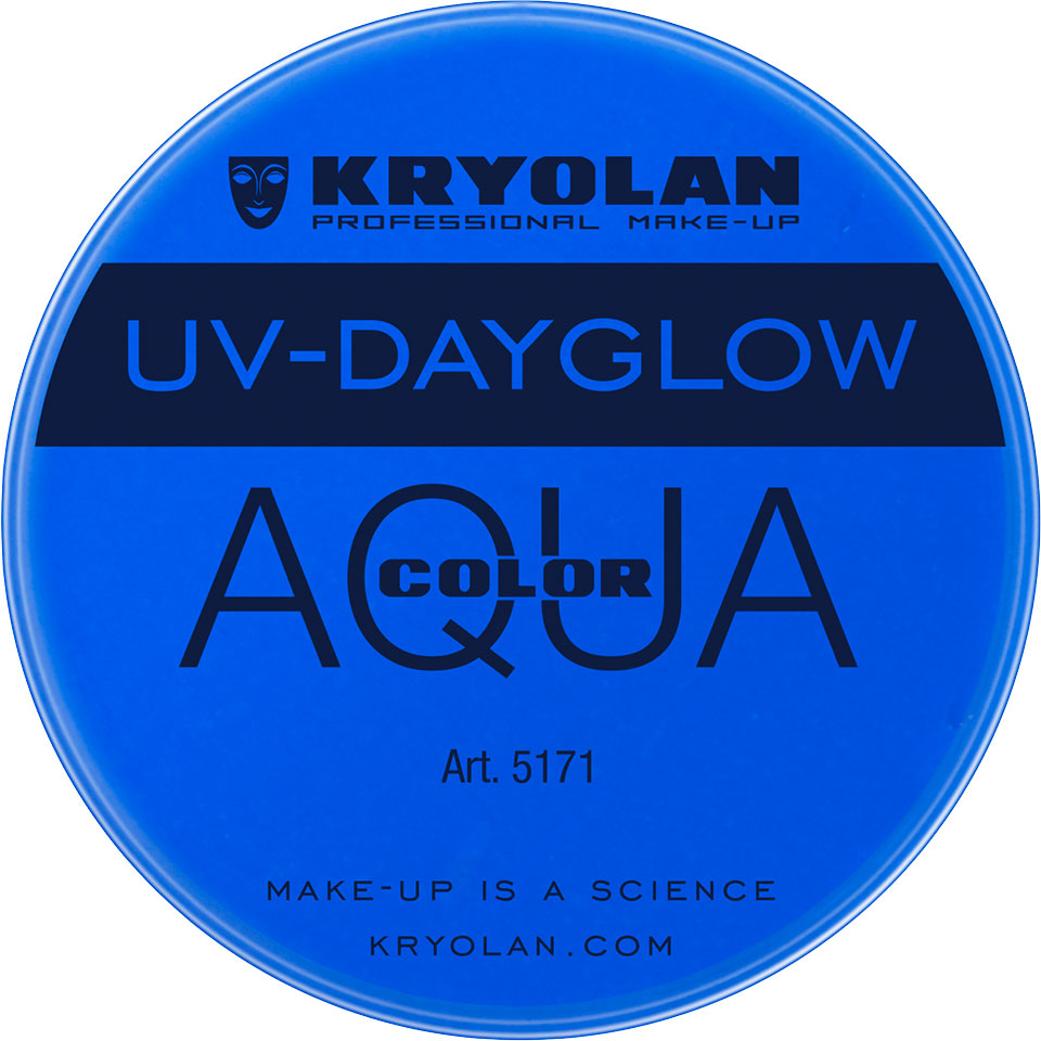 Kryolan Aquacolor UV-Dayglow Waterschmink - UV blue